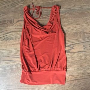 Burnt Orange Scoop Neck Blouse